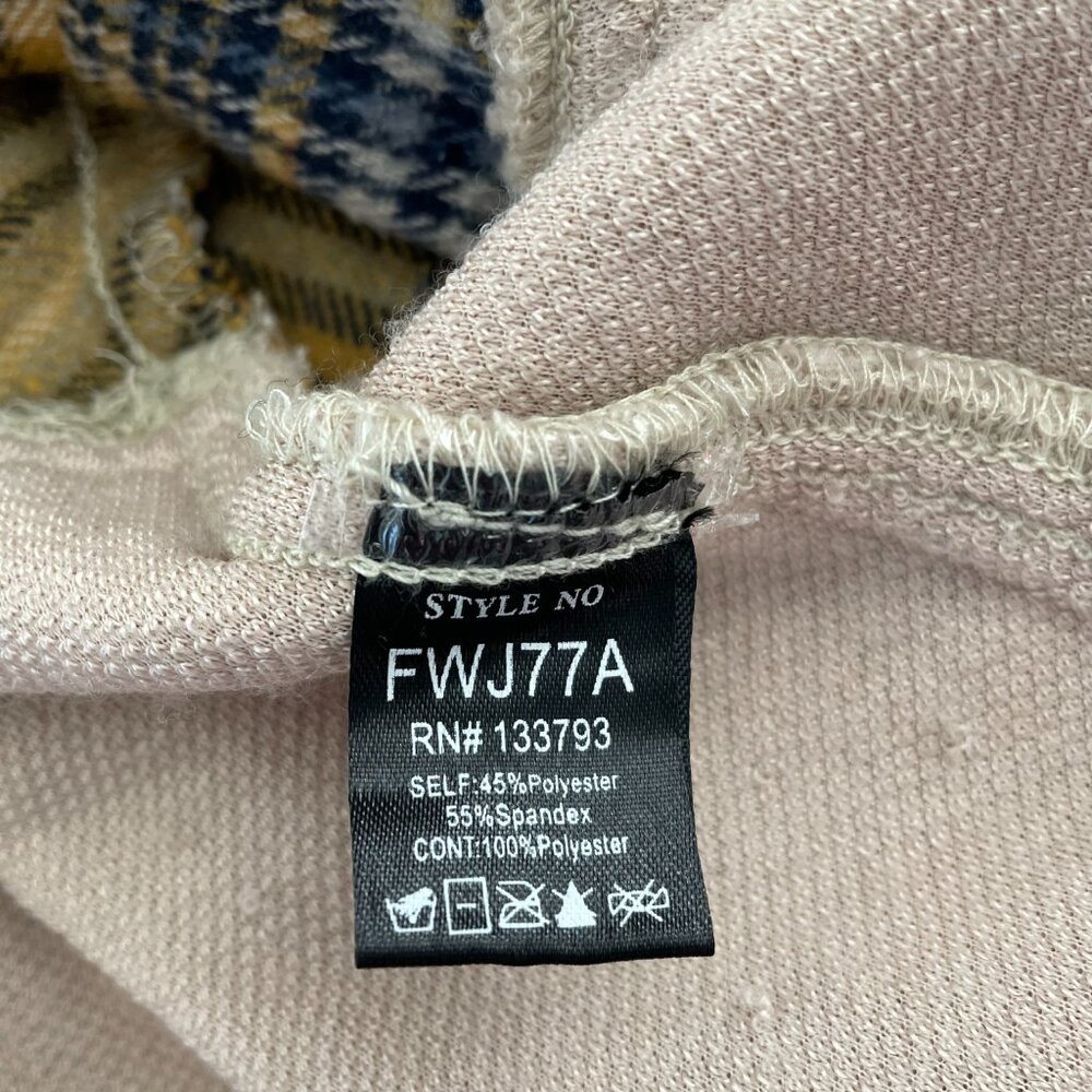 Nwt Pol Womens Mustard Multi Patchwork Plaid Tedd… - image 6